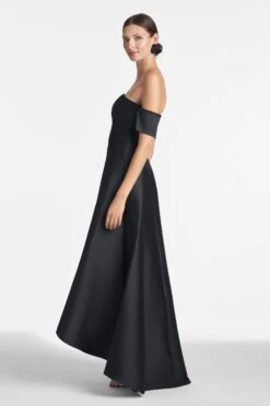 Agyness Gown - Black -SACHIN & BABI Shop AGYNESS GOWN BLACK SIDE