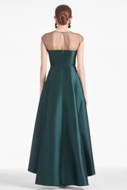 Blakely Gown - Forest Green -SACHIN & BABI Shop BLAKELYGOWN FORESTGREEN BACK