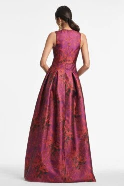 Brooke Gown - Raspberry Bouquet Multi 7 Brooke Gown - Raspberry Bouquet Multi -SACHIN & BABI Shop BROOKEGOWN RASPBERRYBOUQUETMULTI BACK