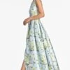 Brooke Gown - Sky Citrine Floral -SACHIN & BABI Shop BROOKEGOWN SKYCITRINEFLORAL SIDE