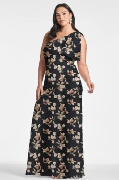 Chelsea Gown - Black Venetia Petal -SACHIN & BABI Shop CHELSEAGOWN BLACKVENETIAPETALS SIDE7