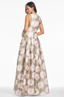 Brooke Gown - Green Ikat Floral -SACHIN & BABI Shop F241G49 347 3