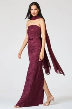 EMBELLISHED EMMY SCARF - BORDEAUX -SACHIN & BABI Shop F252G28 602 6 1