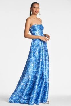 Giovanna Gown - Mediterranean Blooms -SACHIN & BABI Shop GIOVANNAGOWN MEDITERRANEANBLOOM SIDE2