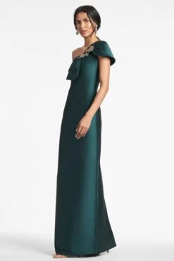 Ines Gown - Forest Green -SACHIN & BABI Shop INESGOWN FORESTGREEN SIDE