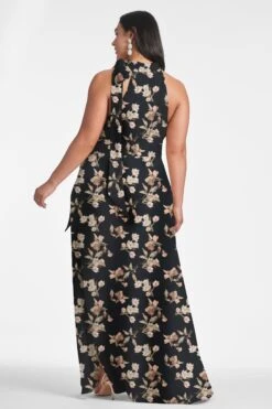 Kayla Gown - Black Venetia Petal -SACHIN & BABI Shop KAYLAGOWN BLACKVENETIAPETALS BACK5