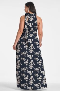 Kayla Gown - Navy Venetia Petal 13 Kayla Gown - Navy Venetia Petal -SACHIN & BABI Shop KAYLAGOWN NAVYVENETIAPETAL BACK6