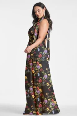 Kayla Gown - Noir Wildflower -SACHIN & BABI Shop KAYLAGOWN NOIRWILDFLOWER SIDE8 c03a8cb0 a00e 42cc a1a0 8747d21a5135