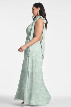 Kayla Gown - Sage Painted Floral -SACHIN & BABI Shop KAYLAGOWN SAGEPAINTEDFLORAL SIDE9 8e73697a 2d05 4f1f bdc9 177e7ad33466