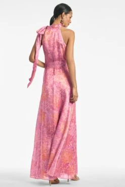 Kayla Gown - Pastel Sunset Hydrangea -SACHIN & BABI Shop KAYLAGOWN LIGHTSUNSETHYDRANGEA BACK
