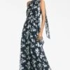 Kayla Gown - Navy Venetia Petal 1 Kayla Gown - Navy Venetia Petal -SACHIN & BABI Shop KAYLAGOWN NAVYVENETIAPETAL FRONT