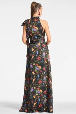 Kayla Gown - Noir Wildflower -SACHIN & BABI Shop KAYLAGOWN NOIRWILDFLOWER BACK