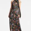 Kayla Gown - Noir Wildflower -SACHIN & BABI Shop KAYLAGOWN NOIRWILDFLOWER FRONT3
