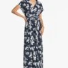 Leah Gown - Navy Venetia Petal -SACHIN & BABI Shop LEAHGOWN NAVYVENETIAPETAL FRONT