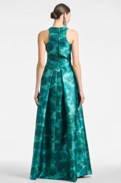 Lexie Top - Emerald Watercolor Floral -SACHIN & BABI Shop LEXIETOP AVASKIRT EMERALDWATERCOLORFLORAL BACK