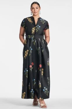 Marta Gown - Noir Bouquet -SACHIN & BABI Shop MARTAGOWN NOIRBOUQUET FRONT2