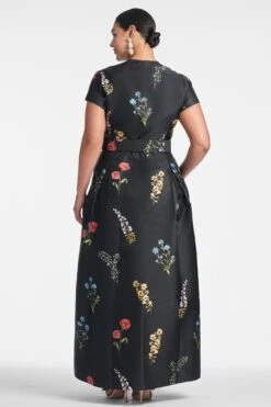 Marta Gown - Noir Bouquet -SACHIN & BABI Shop MARTAGOWN NOIRBOUQUET BACK