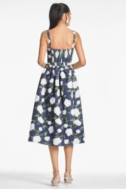 Olena Dress - Navy/Ivory Moonlit Garden -SACHIN & BABI Shop OLENADRESS NAVYIVORYMOONLITGARDEN BACK