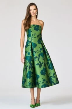 SHAY DRESS - EMPRESS GREEN ROSES -SACHIN & BABI Shop R261D05 353