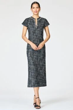 EMBELLISHED LIZ DRESS - OBSIDIAN FROST