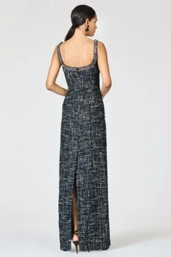 EMBELLISHED TWEED LANA GOWN - OBSIDIAN FROST -SACHIN & BABI Shop R261G05 001 4