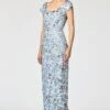 METALLIC CLOQUE GRACE GOWN - PEWTER GARDENS -SACHIN & BABI Shop R261G10 040 2