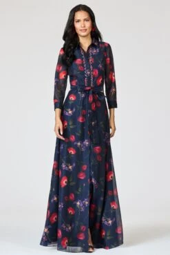 EMBELLISHED ADDISON GOWN - MIDNIGHT JARDIN -SACHIN & BABI Shop R262G17 418 3