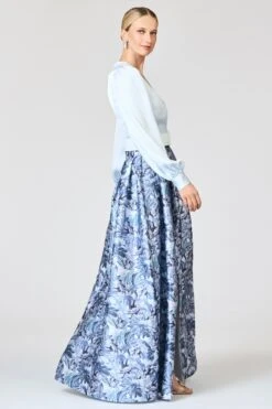 ZOE GOWN - CELESTIAL BLUE/FROZEN FLORA -SACHIN & BABI Shop R262G26 451 6
