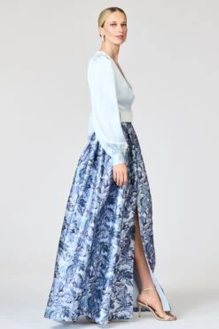 ZOE GOWN - CELESTIAL BLUE/FROZEN FLORA -SACHIN & BABI Shop R262G26 451 7