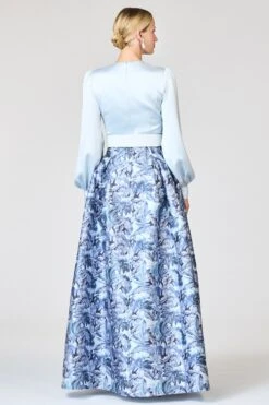 ZOE GOWN - CELESTIAL BLUE/FROZEN FLORA -SACHIN & BABI Shop R262G26 451 8