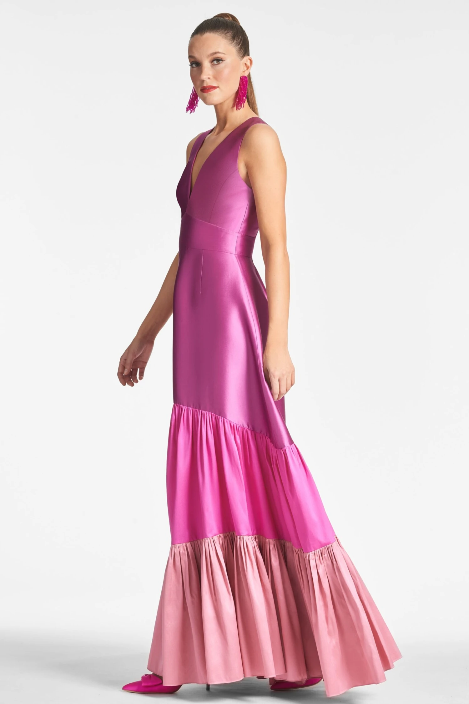 Rori Gown - Fuchsia/Multi 5 Rori Gown - Fuchsia/Multi - Image 3