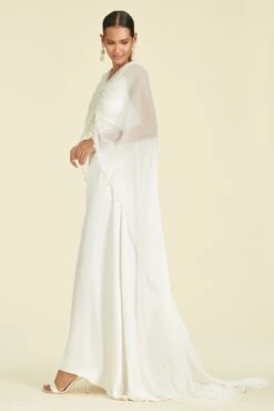 Arabella Cape - Off White -SACHIN & BABI Shop S222C01 101 ARABELLACAPE OFFWHITE SIDE