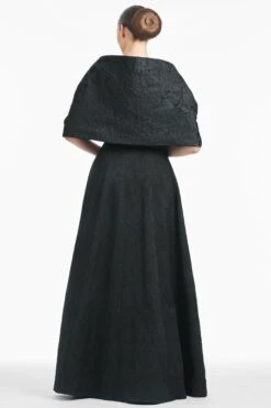 THE HUG SHAWL - BLACK JACQUARD CLOQUE -SACHIN & BABI Shop S242J02 410 3 BLACK