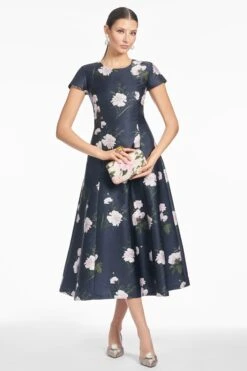 JACKIE DRESS - DARK MIDNIGHT CARNATIONS -SACHIN & BABI Shop S251D44 419