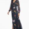 PENNY MAXI DRESS - DARK MIDNIGHT BOUQUET -SACHIN & BABI Shop S251G03 409 5