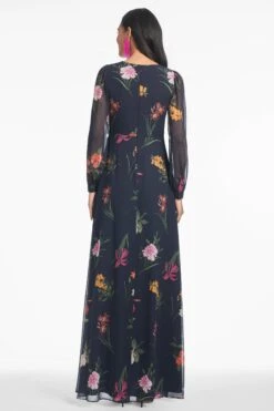 PENNY MAXI DRESS - DARK MIDNIGHT BOUQUET -SACHIN & BABI Shop S251G03 409 6