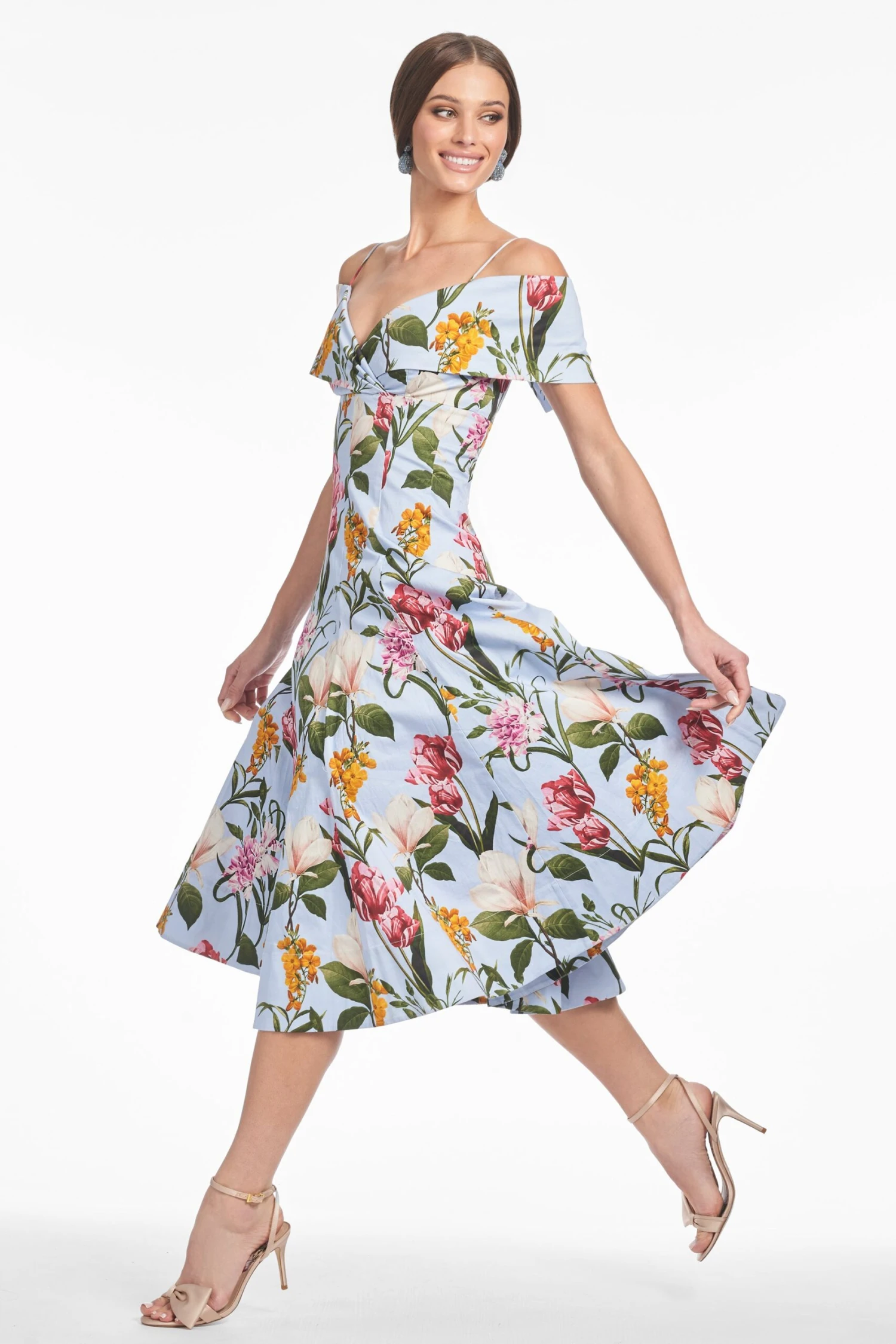 MINNIE DRESS - GLACIAL BLUE BLOSSOMS 3 MINNIE DRESS - GLACIAL BLUE BLOSSOMS