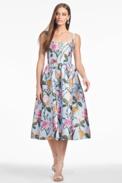 OLENA DRESS - GLACIAL BLUE BLOSSOMS -SACHIN & BABI Shop S252D16 456 3