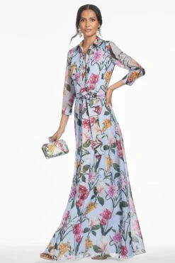 ADDISON GOWN - GLACIAL BLUE BLOSSOMS -SACHIN & BABI Shop S252G21 456