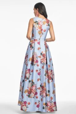 BROOKE GOWN - GLACIAL BLUE BRIGHT BOUQUET 9 BROOKE GOWN - GLACIAL BLUE BRIGHT BOUQUET -SACHIN & BABI Shop S252G26 455 7