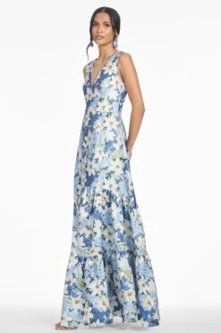 RORI GOWN - SKY BLUE STAR LILLIES -SACHIN & BABI Shop S252G31 461 4