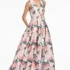 BROOKE GOWN - PEACH PEONIES -SACHIN & BABI Shop S252G40 834 2