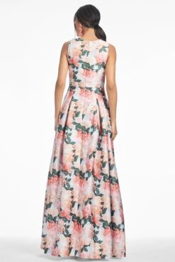 BROOKE GOWN - PEACH PEONIES 7 BROOKE GOWN - PEACH PEONIES -SACHIN & BABI Shop S252G40 834 4