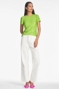 Veronica Top - Electric Lime -SACHIN & BABI Shop SARATOP GREEN FRONT