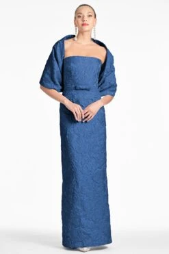 Sophia Gown - Midnight -SACHIN & BABI Shop SHAWL MIDNIGHT FRONT3