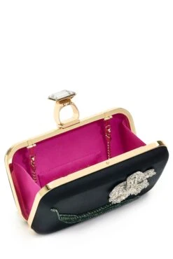 EMBROIDERED ON THE ROCKS CLUTCH - BLACK -SACHIN & BABI Shop SHOT 03 044