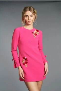 Embroidered Lily Dress - Electric Pink - Final Sale -SACHIN & BABI Shop SHOT 20 039