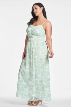 Sienna Gown - Sage Painted Floral -SACHIN & BABI Shop SIENNAGOWN SAGEPAINTEDFLORAL SIDE10