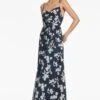 Sienna Gown - Navy Venetia Petal -SACHIN & BABI Shop SIENNAGOWN NAVYVENETIAPETAL FRONT