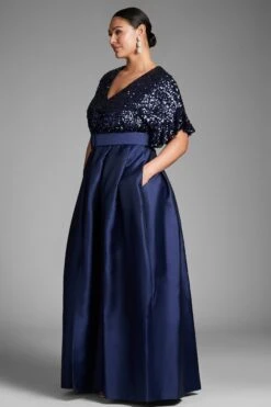Simone Gown - Night Sky -SACHIN & BABI Shop SIMONEGOWN NIGHTSKY SIDE1